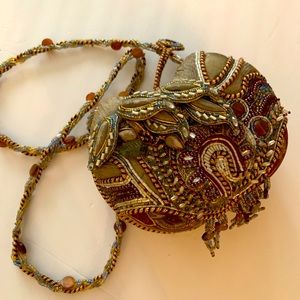 Olive Green Mary Frances Beaded Bag